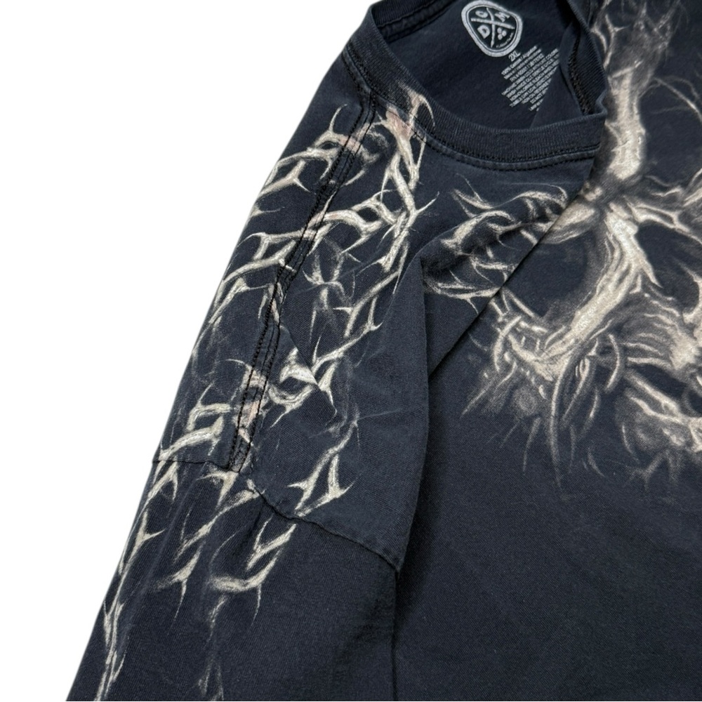 Men's Black Praying Skull Biker Shirt Size 2XL - Picture 3 of 4